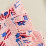 4th of July Toddler Baby Girl Outfits Forth of July USA American Flag Dress Vintage Red White and Blue Outfit