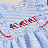 4th of July Toddler Baby Girl Outfits Forth of July USA American Flag Dress Vintage Red White and Blue Outfit