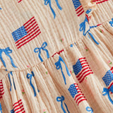 4th of July Toddler Baby Girl Outfits Forth of July USA American Flag Dress Vintage Red White and Blue Outfit