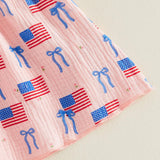 4th of July Toddler Baby Girl Outfits Forth of July USA American Flag Dress Vintage Red White and Blue Outfit